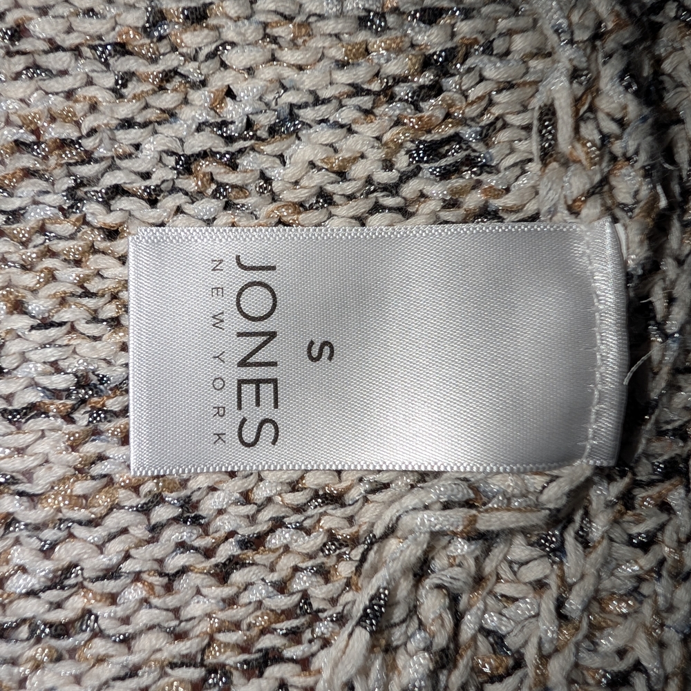 Jones New York Black and White Sleeveless Cardigan - Picture 4 of 8